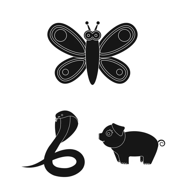 Un animale irrealistico icone nere nella collezione set per il design. Giocattolo animali vettore simbolo stock web illustrazione . — Vettoriale Stock