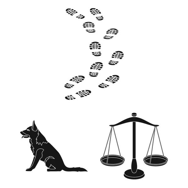 Prisión y los iconos criminalblack en la colección de conjuntos para el diseño.Prisión y atributos símbolo vectorial stock web illustration . — Archivo Imágenes Vectoriales