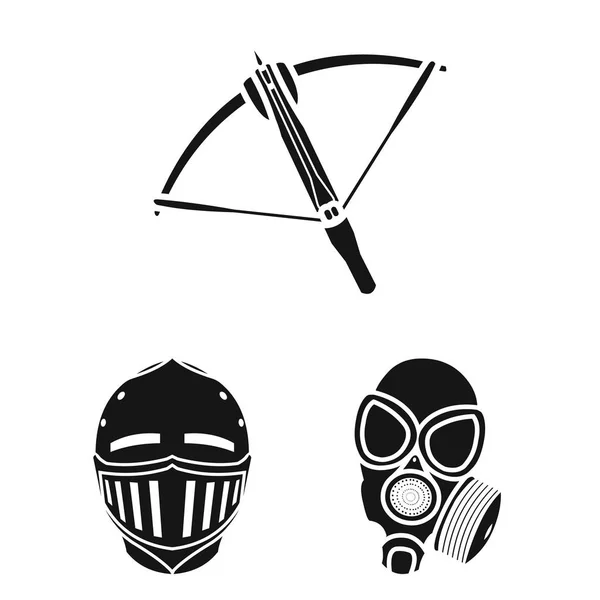 Soorten wapens zwarte pictogrammen in set collectie voor design. Vuurwapens en wapens blads vector symbool voorraad web illustratie. — Stockvector