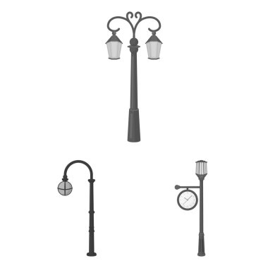 Lamba tasarımı için set koleksiyonundaki tek renkli simgeler sonrası. Fener ve vektör simge stok web çizim ışık.