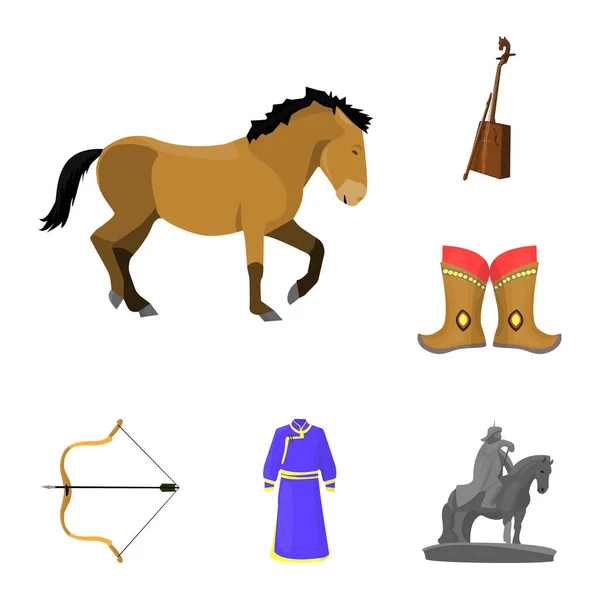País Mongólia desenhos animados ícones na coleção de conjuntos para design.Territory e símbolo de vetor marco ilustração web estoque . —  Vetores de Stock