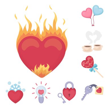 Set koleksiyonu tasarım için romantik ilişki karikatür simgeler. Sevgi ve dostluk sembolü hisse senedi web illüstrasyon vektör.