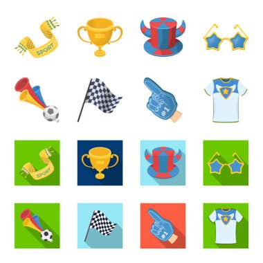 Boru, üniforma ve diğer öznitelikleri fanlar. Çizgi film, düz stil vektör simge stok çizim web simgeler hayranları ayarla.