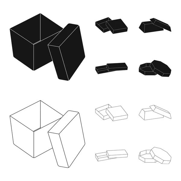 Caso, shell, quadro, e outro ícone da web em preto, estilo esboço.Caixa, recipiente, pacote, ícones na coleção de conjuntos . — Vetor de Stock