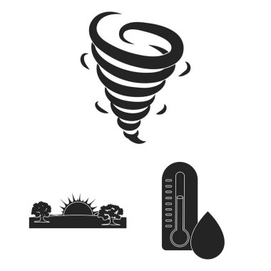 Set koleksiyonu tasarım için farklı hava siyah simgeler. İşaretler ve hava vektör özelliklerini hisse senedi web illüstrasyon simgesi.