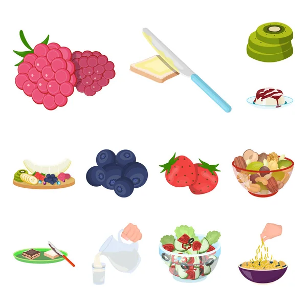 Postres fragantes iconos de dibujos animados en la colección de conjuntos para el diseño. Alimentación y dulzura vector símbolo stock web ilustración . — Archivo Imágenes Vectoriales