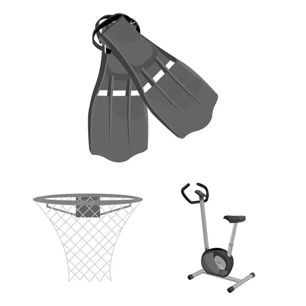 Diferentes tipos de deportes iconos monocromáticos en la colección de conjuntos para el diseño. Equipo deportivo vector símbolo stock web ilustración . — Archivo Imágenes Vectoriales