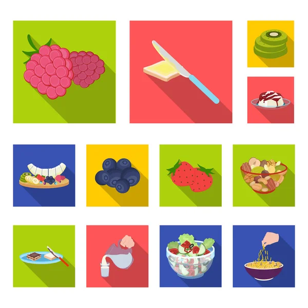 Iconos planos fragantes de postre en la colección de conjuntos para el diseño. Alimentación y dulzura vector símbolo stock web ilustración . — Vector de stock