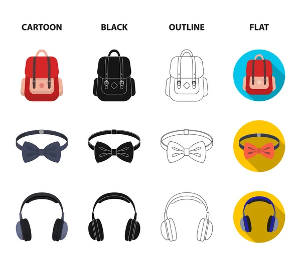 Hipster, fashion, style, subculture .Hipster style set icons in cartoon, black, outline, flat style vector symbol stock illustration web . — стоковый вектор