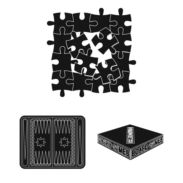 Juego de mesa de iconos negros en la colección de conjuntos para el diseño. Juego y entretenimiento vector símbolo stock web ilustración . — Vector de stock