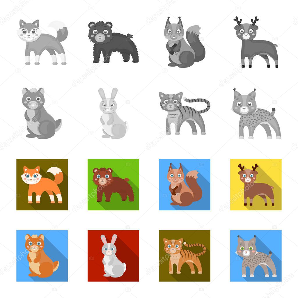 Animals, domestic, wild and other web icon in monochrome,flat style. Zoo, toys, children, icons in set collection.