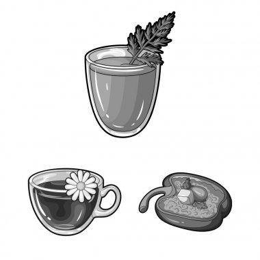 Vejetaryen yemek set koleksiyonu tasarım için tek renkli simgeler. Sebze ve süt gıda vektör simge stok web çizim.