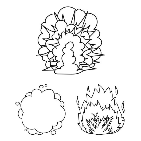 Verschiedene Explosionen skizzieren Symbole in der Set-Kollektion für design.flash und Flammenvektorsymbol stock web illustration. — Stockvektor