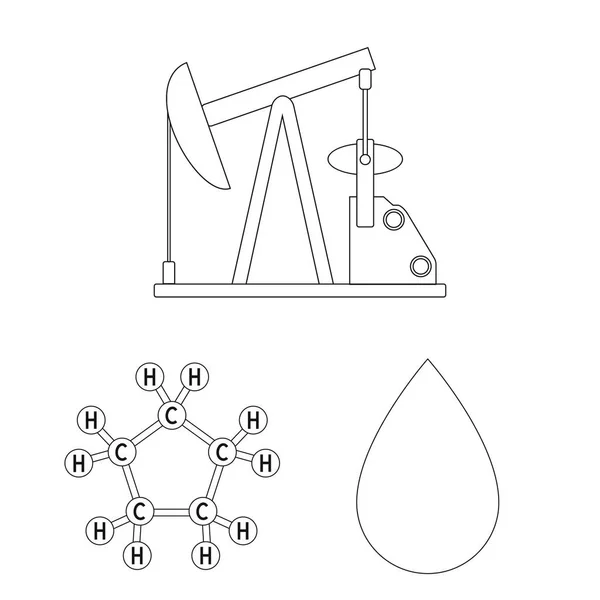 Olja industrin disposition ikoner i set insamling för design. Utrustning och oljeproduktionen vektor symbol lager web illustration. — Stock vektor