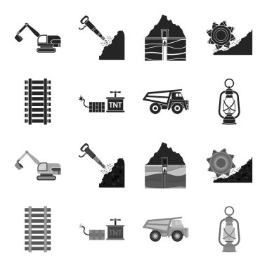 Ryllsy, vzryvchatka, Damper, fener. Benim toplama simgeler siyah, tek renkli stil vektör simge stok çizim web ayarlamak.