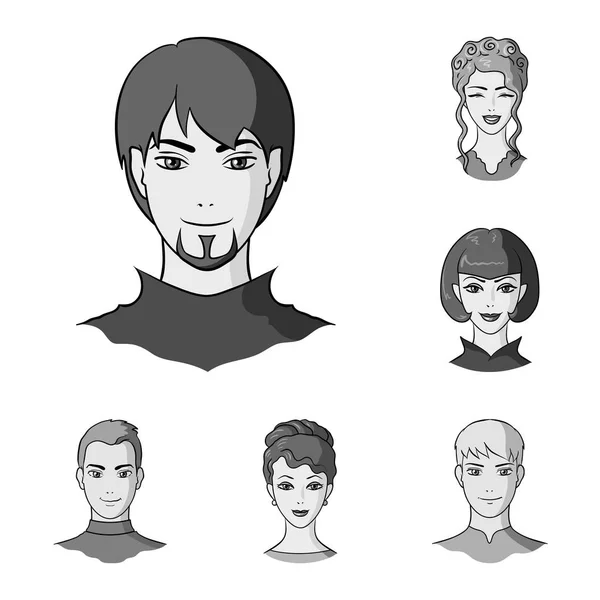Avatar και πρόσωπο μονόχρωμες εικόνες σετ συλλογής για το σχεδιασμό. Μια εικονογράφηση απόθεμα web σύμβολο άτομο εμφάνιση φορέα. — Διανυσματικό Αρχείο