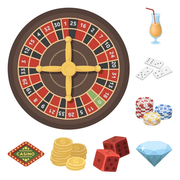 Casino und Glücksspiel Cartoon-Symbole in Set-Kollektion für Design. Casino und Ausrüstung Vektor Symbol Stock Web Illustration. — Stockvektor