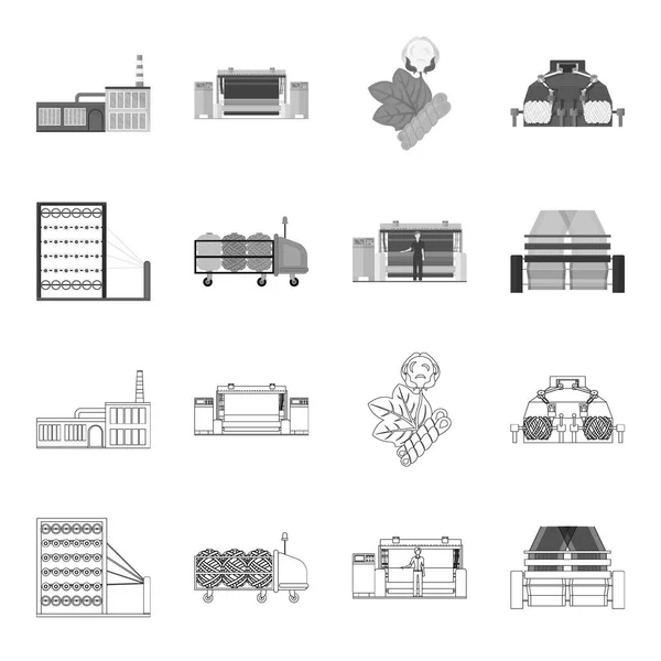 Macchina, attrezzature, filatura, e altre icone web in contorno, in stile monocromatico., Elettrodomestici, inventario, icone tessili in collezione set . — Vettoriale Stock