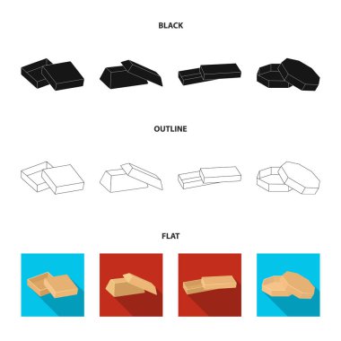 Dava, kabuk, çerçeve ve diğer web simge siyah, düz, stil anahat. Kutusu, konteyner, paket, küme koleksiyon simgeler.