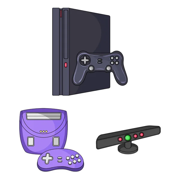 Console de jeu et réalité virtuelle icônes de dessin animé dans la collection de jeu pour design.Game Gadgets vectoriel symbole stock illustration web . — Image vectorielle