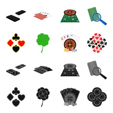 Heyecan, casino, oyun ve diğer web simge siyah, karikatür tarzı. Hile, eğlence, eğlence, küme koleksiyon simgeler.