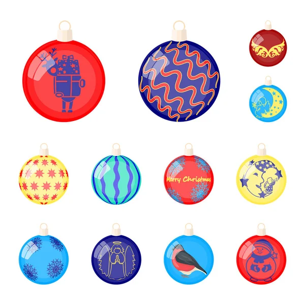 Iconos de dibujos animados de juguetes de Navidad en la colección de conjuntos para design.New año bolas vector símbolo stock web ilustración . — Archivo Imágenes Vectoriales