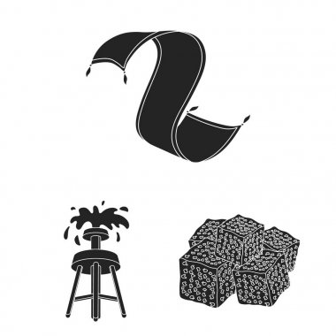 Ülke Birleşik Arap Emirlikleri siyah set koleksiyonu tasarım için simgeler. Turizm ve cazibe simge stok web illüstrasyon vektör.