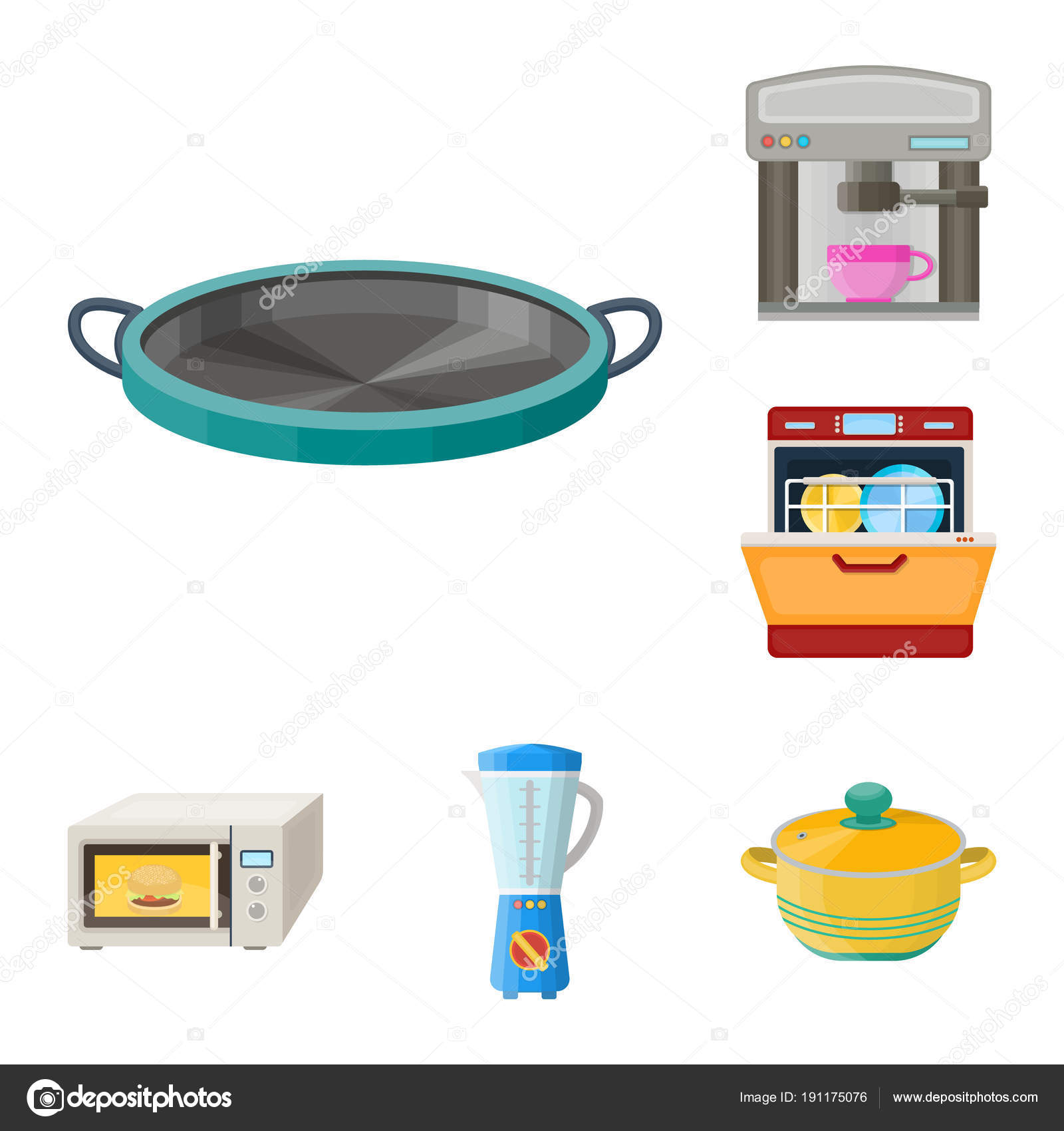 Iconos de dibujos animados equipo cocina colección set para diseño ... Iconos de dibujos animados equipo cocina colección set para diseño ...