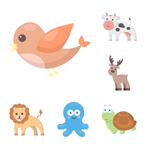Нереалістичні мультиплікаційні значки тварин у наборі для дизайну. Іграшкові тварини Векторний символ стокова веб-ілюстрація . — стоковий вектор