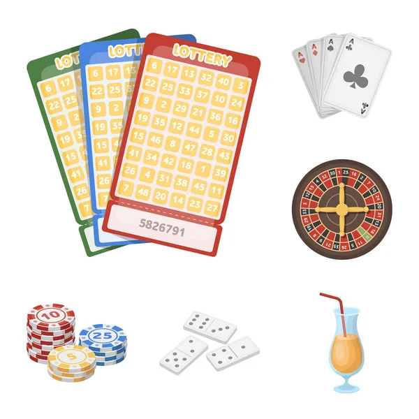 Casino en gokken cartoon pictogrammen in set collectie voor design. Casino en apparatuur symbool voorraad web vectorillustratie. — Stockvector