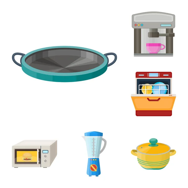 Equipo de cocina iconos de dibujos animados en la colección de conjuntos para el diseño. Cocina y accesorios vector símbolo stock web ilustración . — Vector de stock