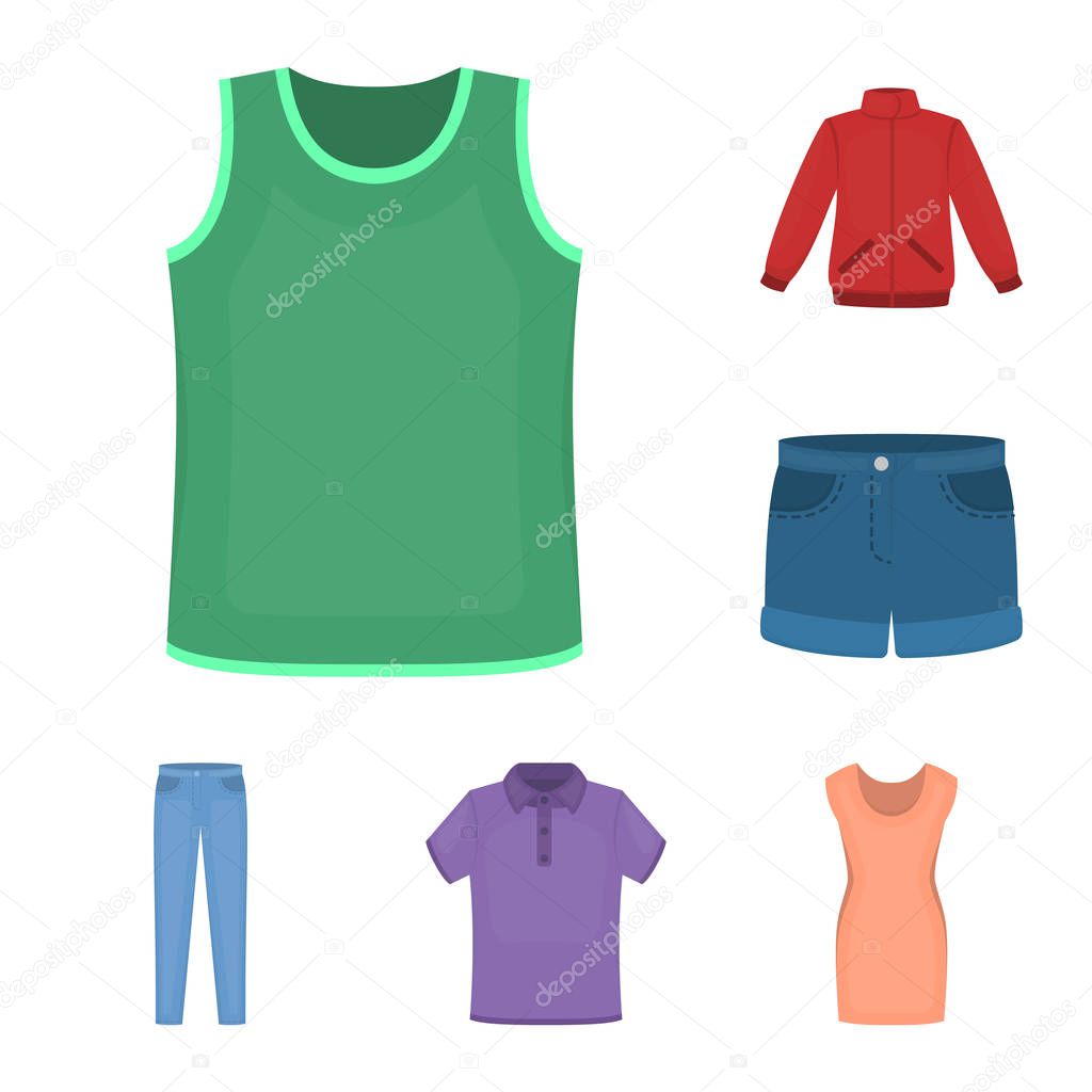 Different kinds of clothes cartoon icons in set collection for design. Clothes and style vector symbol stock  illustration.