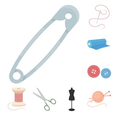 Atelier ve dikiş karikatür simgeleri set koleksiyonu tasarım için. Dikiş vektör için cihazlar ve hisse senedi web illüstrasyon simge.