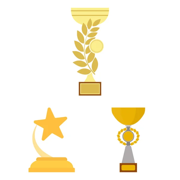 Gold Cup tecknad ikoner i set insamling för design. Vinnare Cup vektor symbol lager web illustration. — Stock vektor