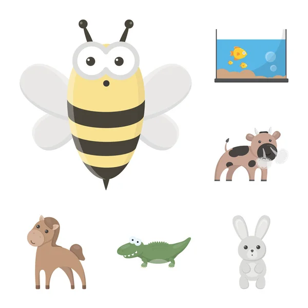 An unrealistic animal cartoon icons in set collection for design. Toy animals vector symbol stock web illustration. — Stock Vector