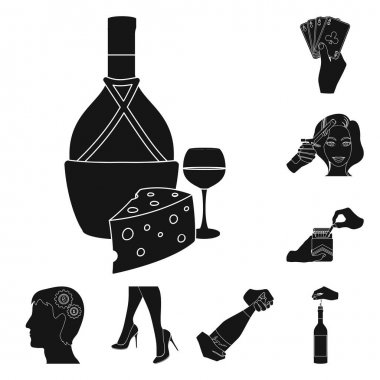 Manipülasyon ellerinizle siyah set koleksiyonu tasarım için simgeler. El hareketi vektör simge stok web çizim.