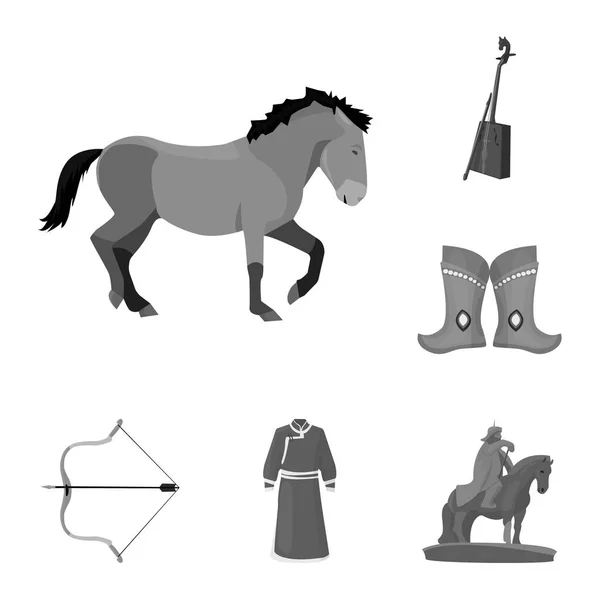 País Mongólia ícones monocromáticos em coleção de conjuntos para design.Territory e marco símbolo vetorial ilustração web estoque . —  Vetores de Stock