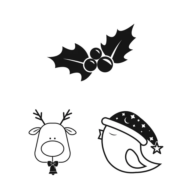 Weihnachten Attribute und Accessoires schwarze Symbole in Set-Kollektion für Design. Frohe Weihnachten Vektor Symbol Stock Web Illustration. — Stockvektor