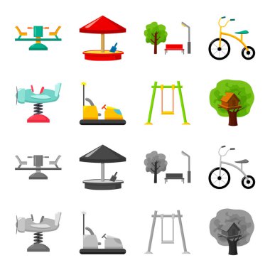 Bir bahar, değişim ve diğer cihazlar uçakta. Bahçesi çizgi film, tek renkli stil vektör simge stok çizim web simgeler ayarla.