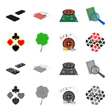 Heyecan, casino, oyun ve diğer web simgesi karikatür, tek renkli stil. Hile, eğlence, eğlence, küme koleksiyon simgeler.
