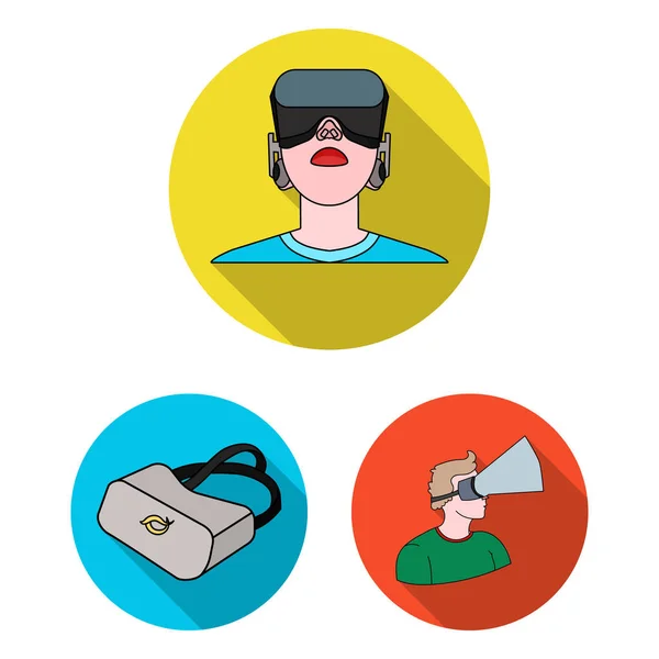 Une réalité virtuelle des icônes plates dans la collection de set pour le design. Technologie moderne et équipement vectoriel symbole stock illustration web . — Image vectorielle