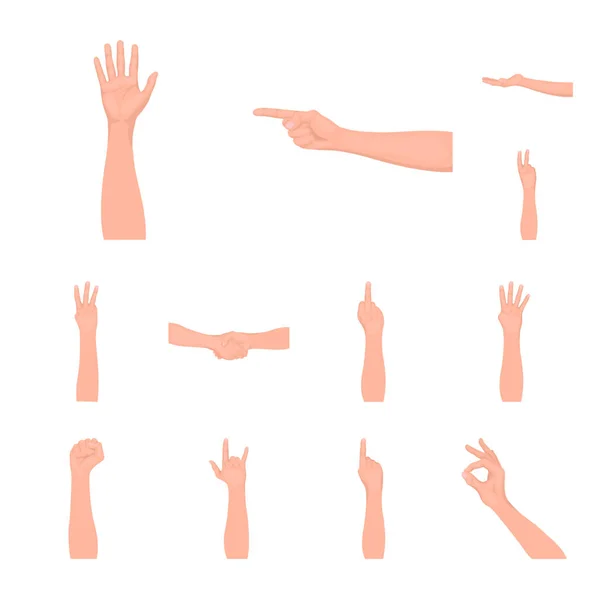 I gesti e il loro significato icone dei cartoni animati in collezione set per il design.Emozionale parte della comunicazione vettoriale simbolo stock web illustrazione . — Vettoriale Stock