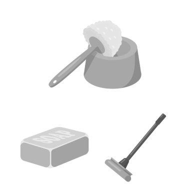 Temizlik ve hizmetçi tek renkli simgeler set koleksiyonu tasarım için. Vektör simge stok web illüstrasyon Temizleme için donatım.