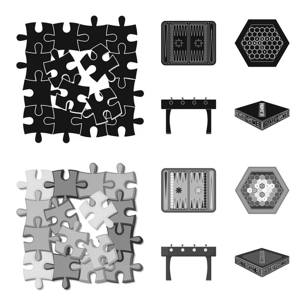 Επιτραπέζιο παιχνίδι μαύρο, monochrom εικονίδια στο σύνολο συλλογής για το σχεδιασμό. Παιχνίδι και ψυχαγωγία σύμβολο μετοχής web εικονογράφηση διάνυσμα. — Διανυσματικό Αρχείο