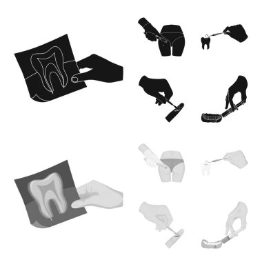 Diş, x-ışını, enstrüman, diş hekimi ve siyah, monochrom style.surgeon, apse, neşter simgeler kümesi koleksiyonundaki diğer web simgesi.