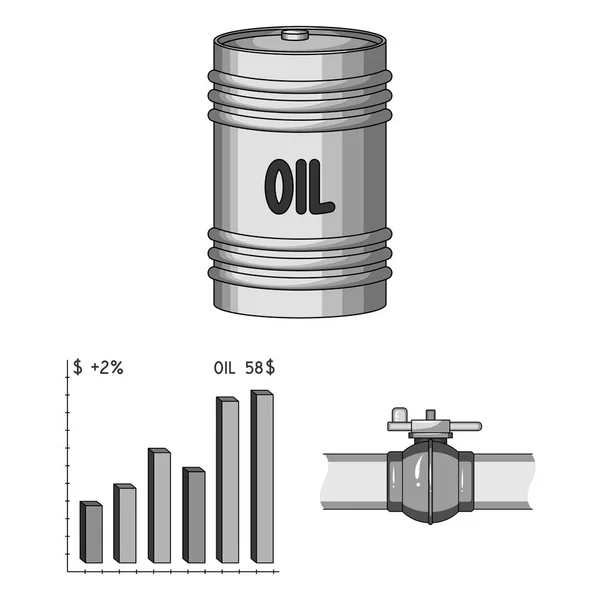 Petrol sanayi set koleksiyonu tasarım için tek renkli simgeler. Ekipman ve petrol üretimi sembol stok web illüstrasyon vektör. — Stok Vektör