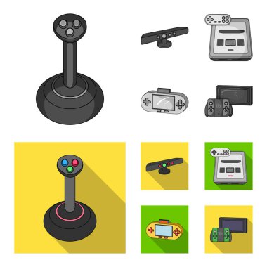 Oyun ve Tv koymak-tepe kutu siyah-beyaz set koleksiyonu tasarım için düz simgeler. Oyun gadget'lar sembol stok web illüstrasyon vektör.