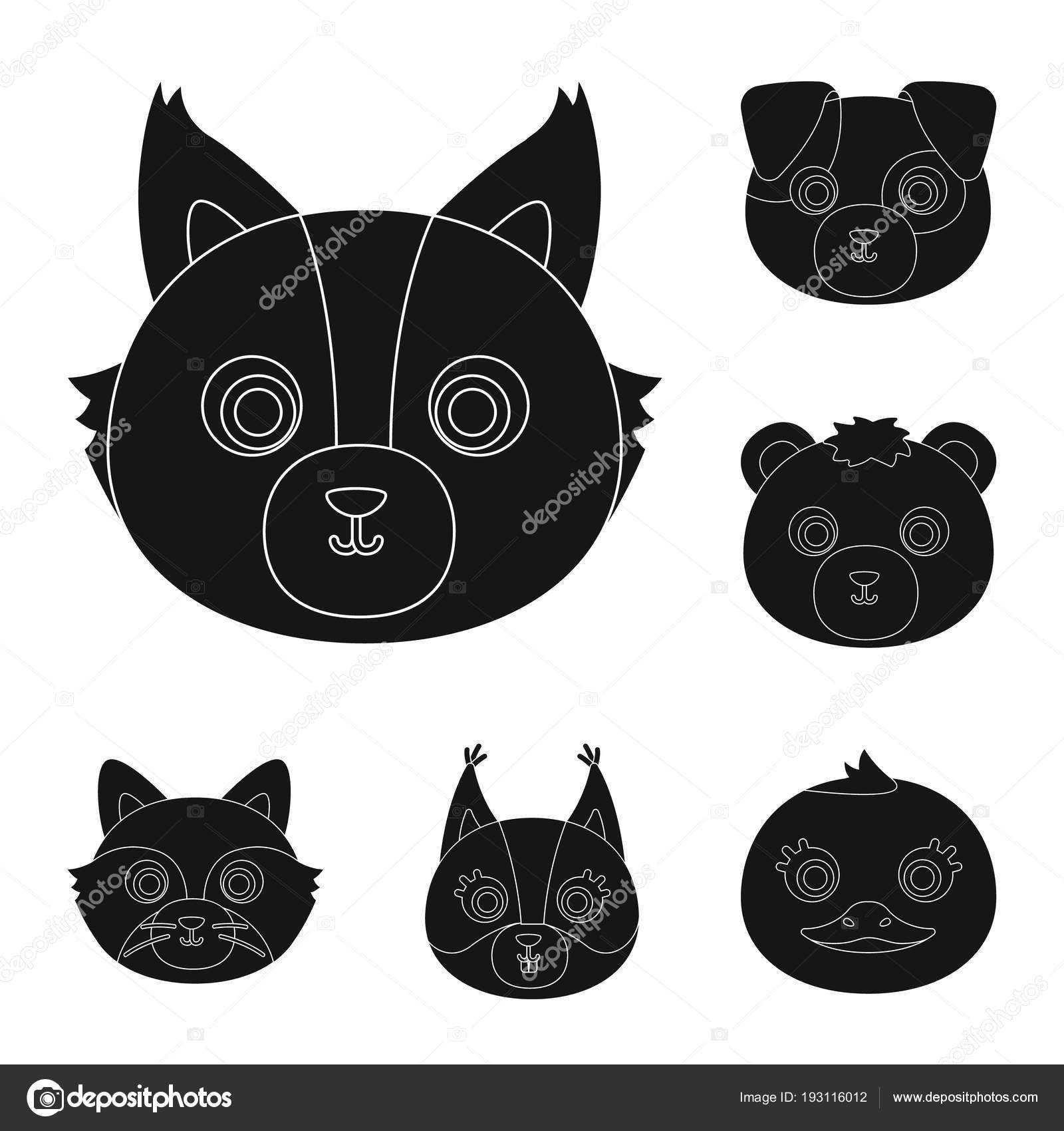 Muzzles Of Animals Black Icons In Set Collection For Design Wild