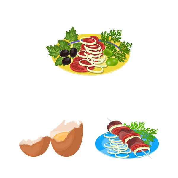 Kochen Lebensmittel Cartoon-Symbole in Set-Sammlung für Design. Küche, Geräte und Werkzeuge Vektor-Symbol Stock Web-Illustration. — Stockvektor