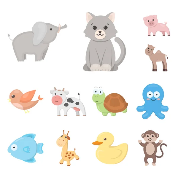 Une bande dessinée irréaliste animaux icônes dans la collection ensemble pour le design. Jouet animaux vecteur symbole stock web illustration . — Image vectorielle